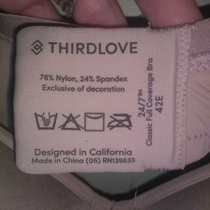 Third love perfect coverage bra 42E (DD)